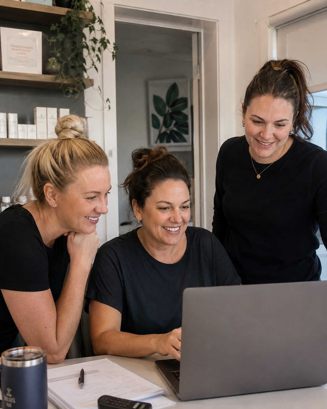 Team reviewing the launched website together